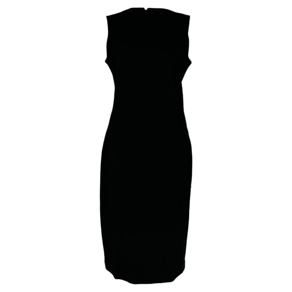 Theory Eano Sleeveless Midi Shift Dress in Black Cotton